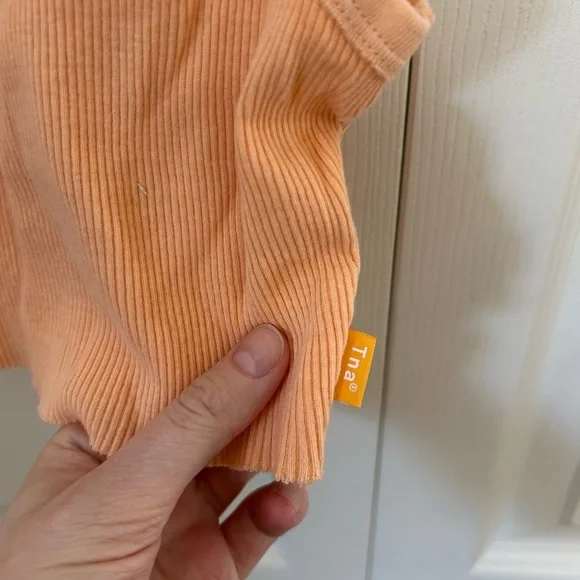 Tna Orange Ribbed Crop Tank Top - Picture 3 of 3